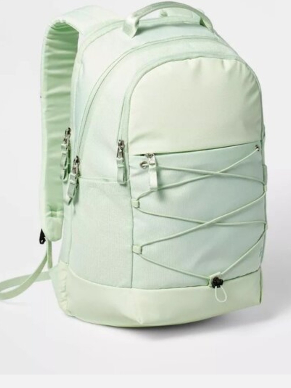 All In Motion Light Pastel Green 17 Inch Water Resistant Backpack Book Bag Nwt